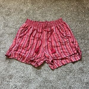 Briggs Red and Burgundy Linen Shorts